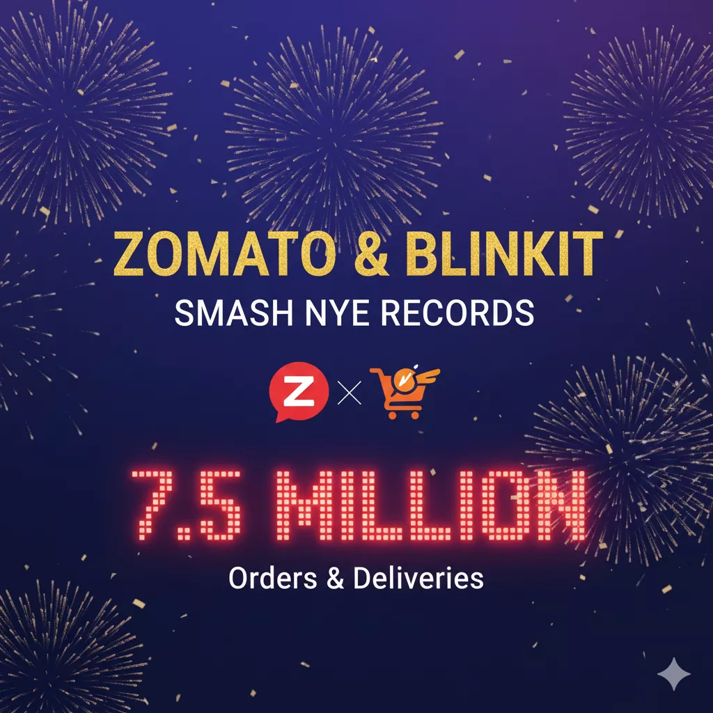Zomato and Blinkit Smash NYE Records with 7.5 Million