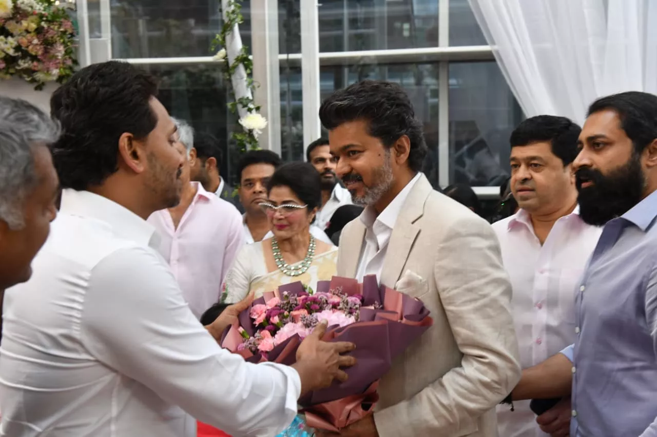 Vijay and Jagan’s Rare Reunion at Chennai Wedding