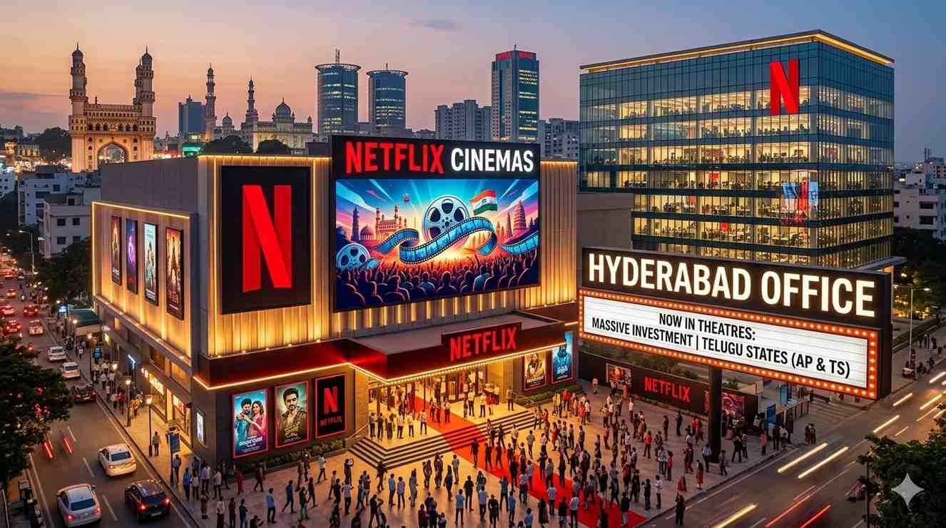Netflix Enters Indian Theatre Business: Plans Massive Investment in Telugu States After Opening 41,000 sq. ft. Hyderabad Office – Big News for NRIs