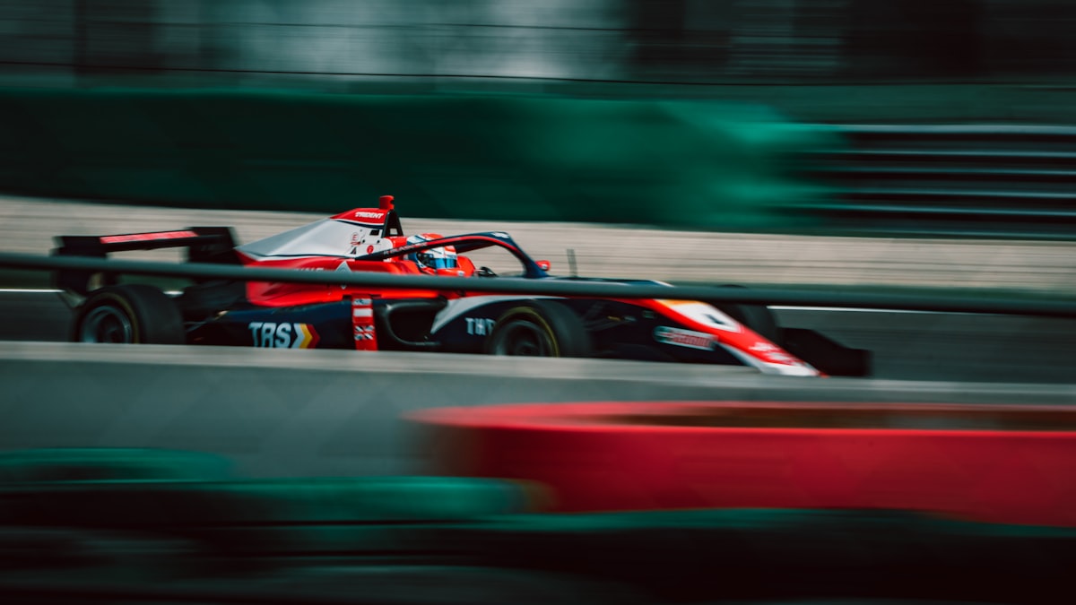 Formula 1 race car at high speed with motion blur — Trident racing 2026