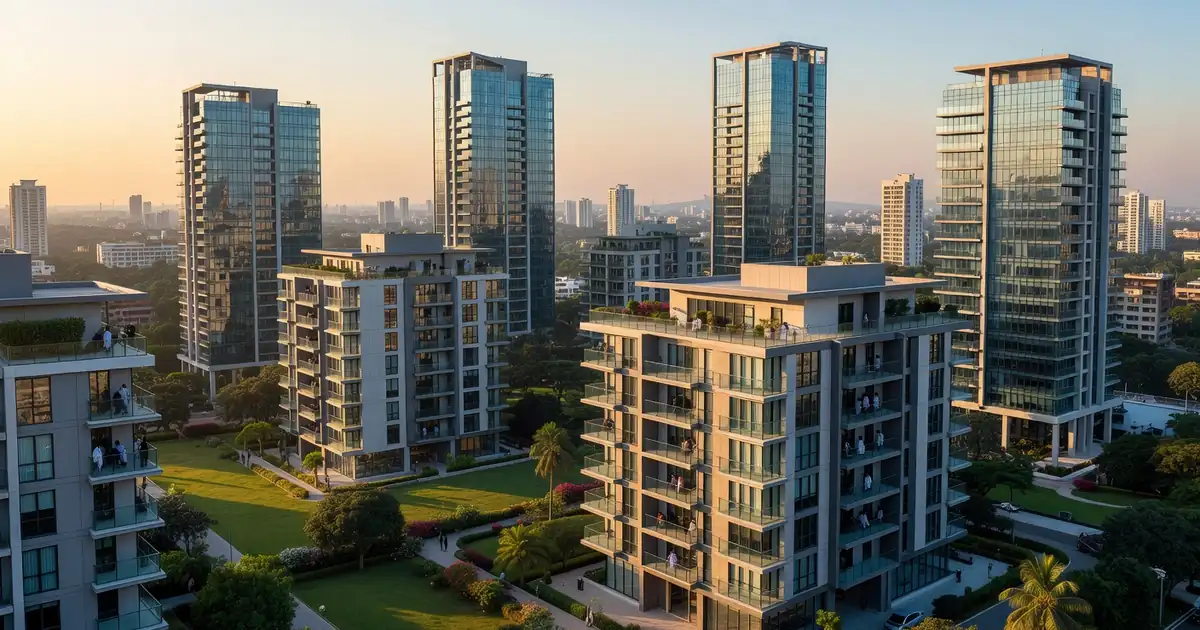 Modern Indian residential and commercial properties suitable for buying property in India from USA 2026